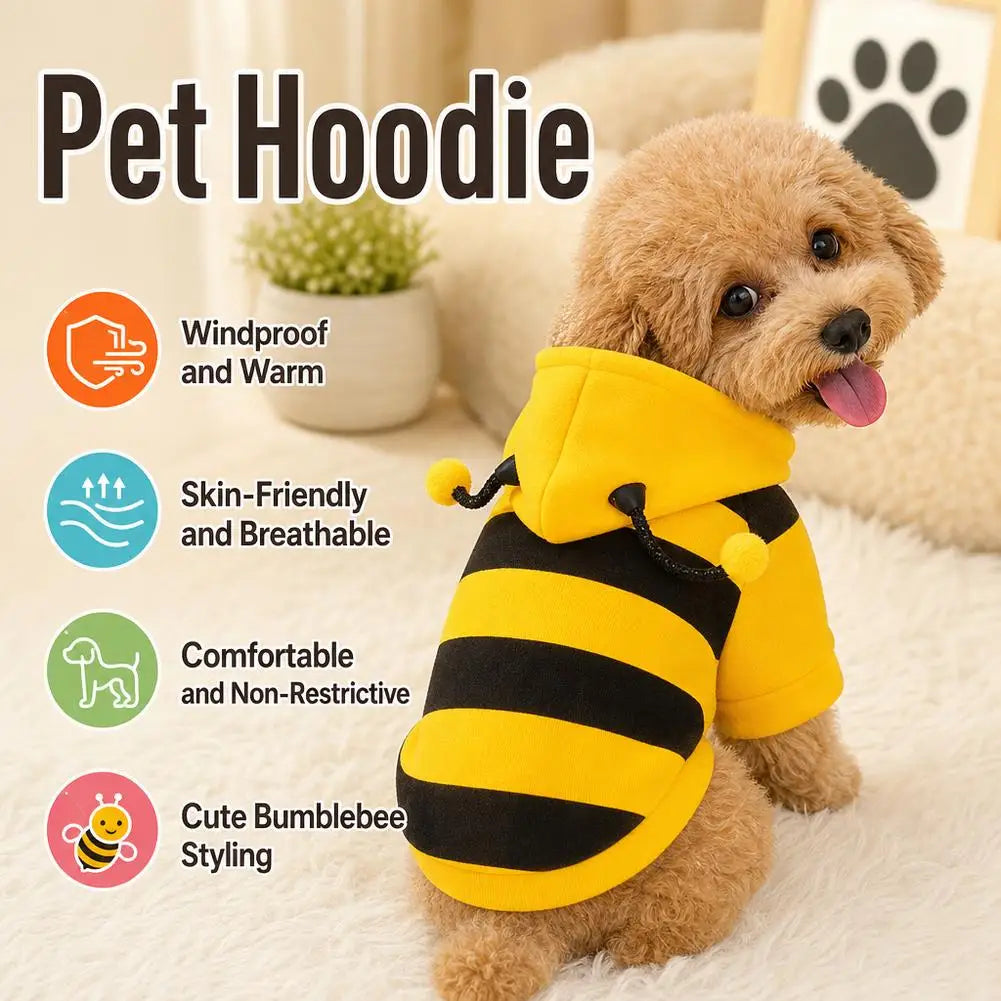 Warm Bee Dog Winter Hoodie
