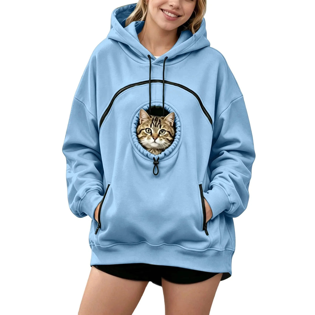 Pet Pouch Sweatshirt | Oversized Hoodie with Dog & Cat Carrier Pocket